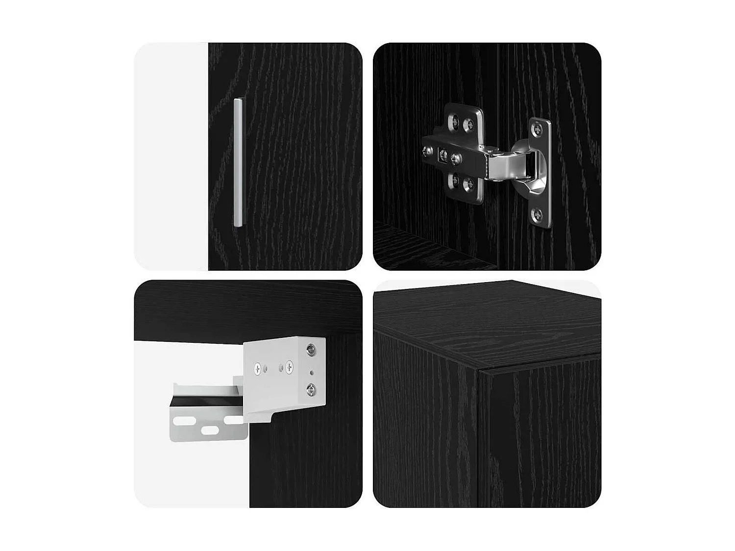 Armoire de rangement 3 pcs Chêne noir 30 x 42,5 x 225 cm