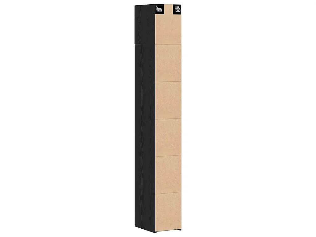 Lagerschrank mit Regalen Schwarze Eiche 30 x 42,5 x 225 cm
