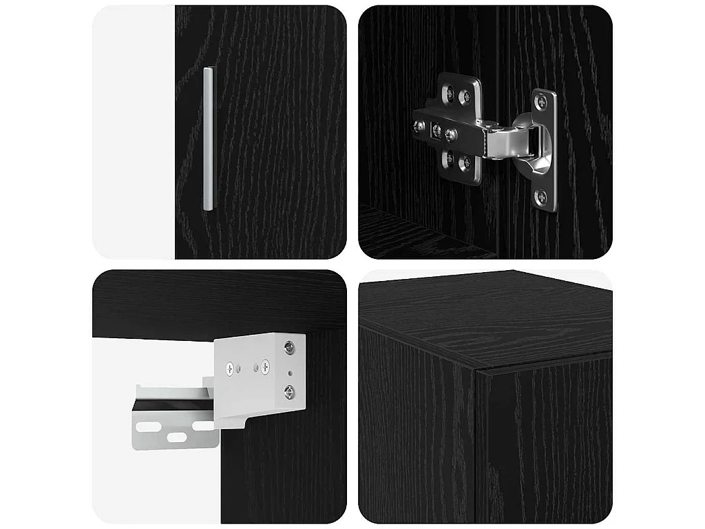 Lagerschrank mit Regalen Schwarze Eiche 30 x 42,5 x 225 cm
