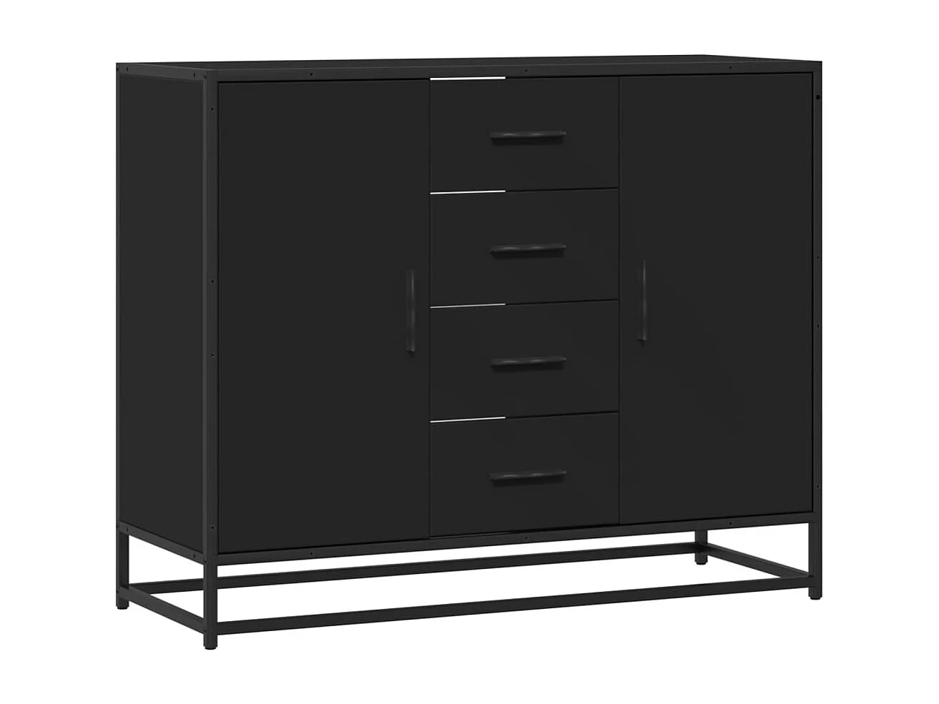 Sideboard Schwarz 92x35x76 cm Holzwerkstoff