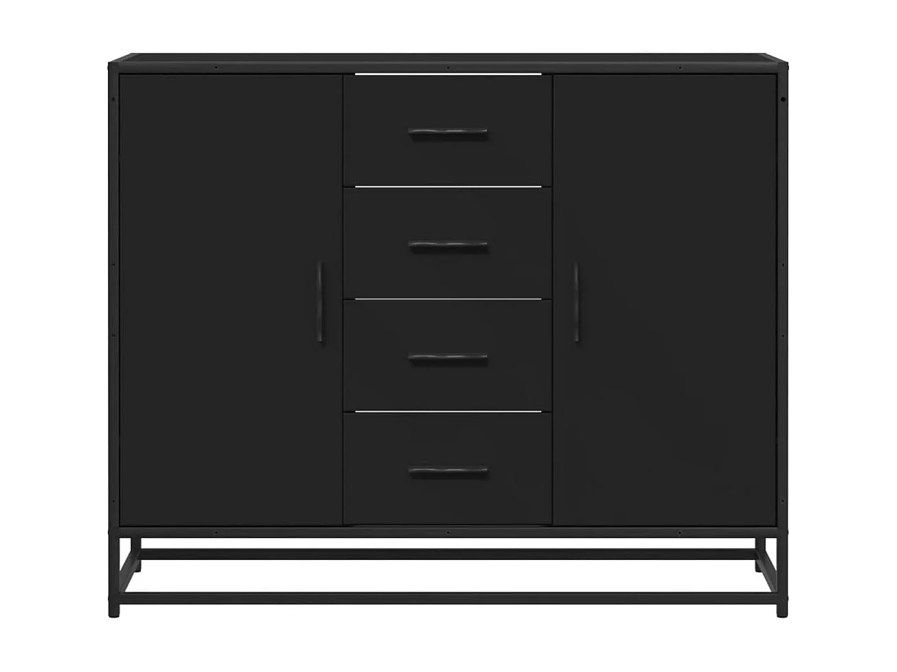 Sideboard Schwarz 92x35x76 cm Holzwerkstoff
