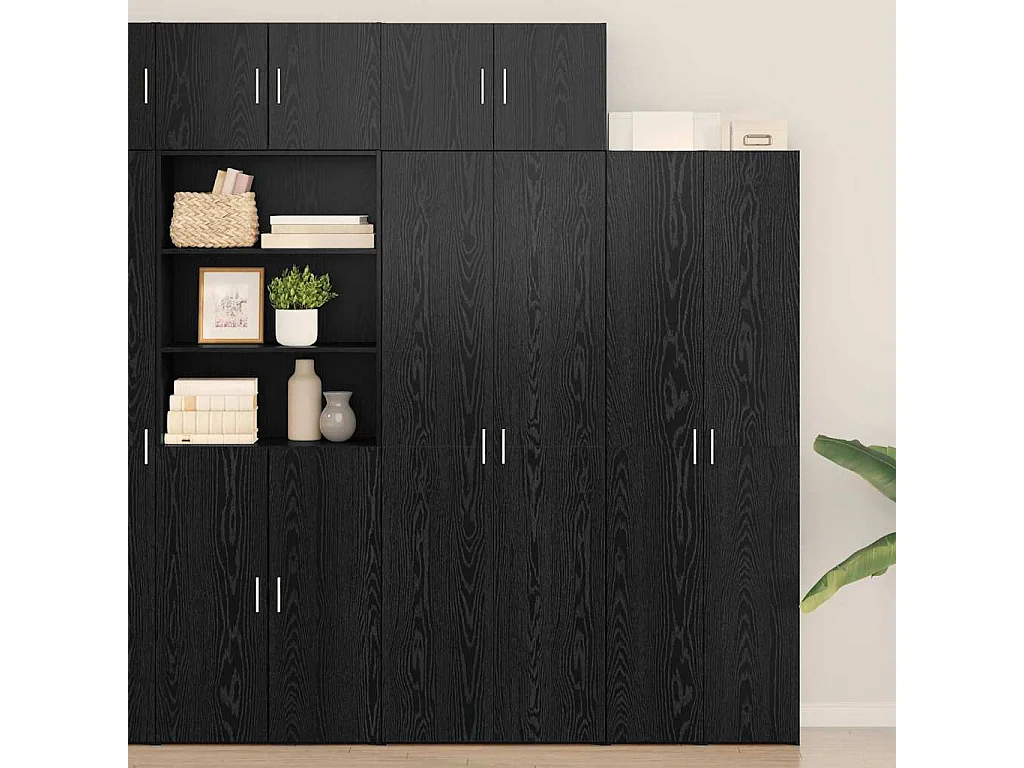 Armadio 3 pcs Rovere Nero