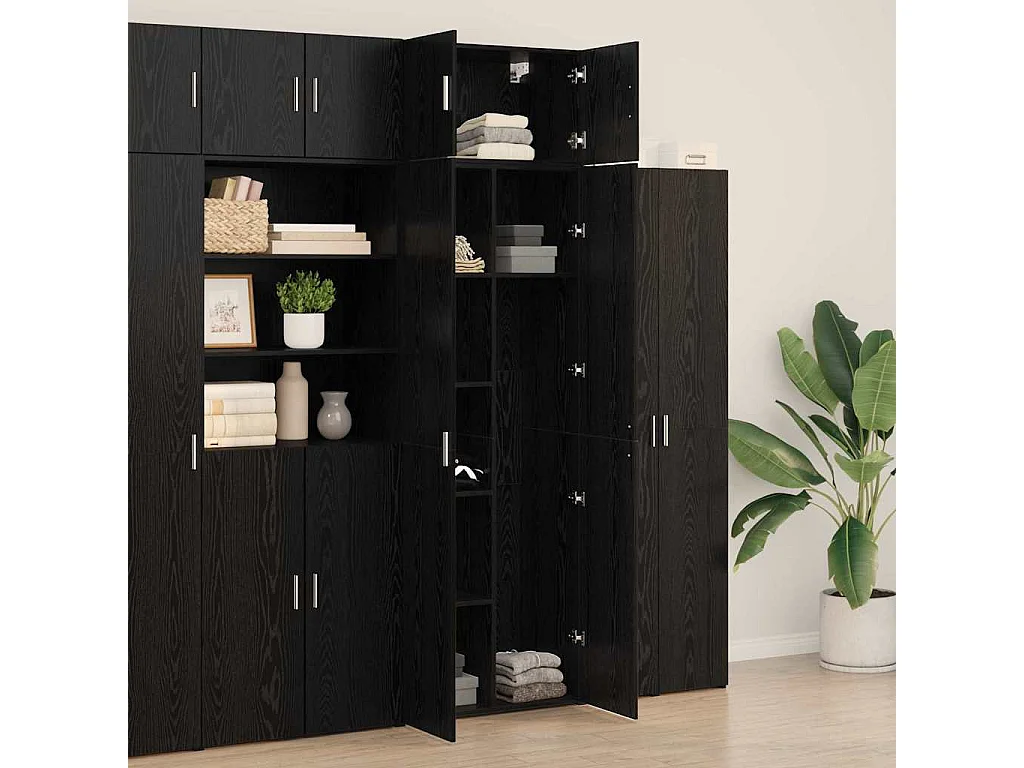 Armadio 3 pcs Rovere Nero