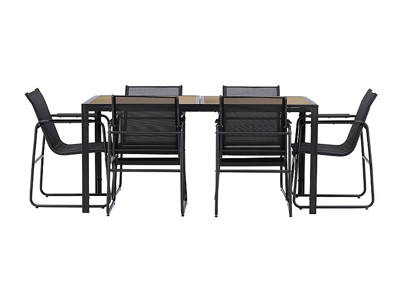 Ensemble table de repas et 6 chaises extérieures Lampedusa