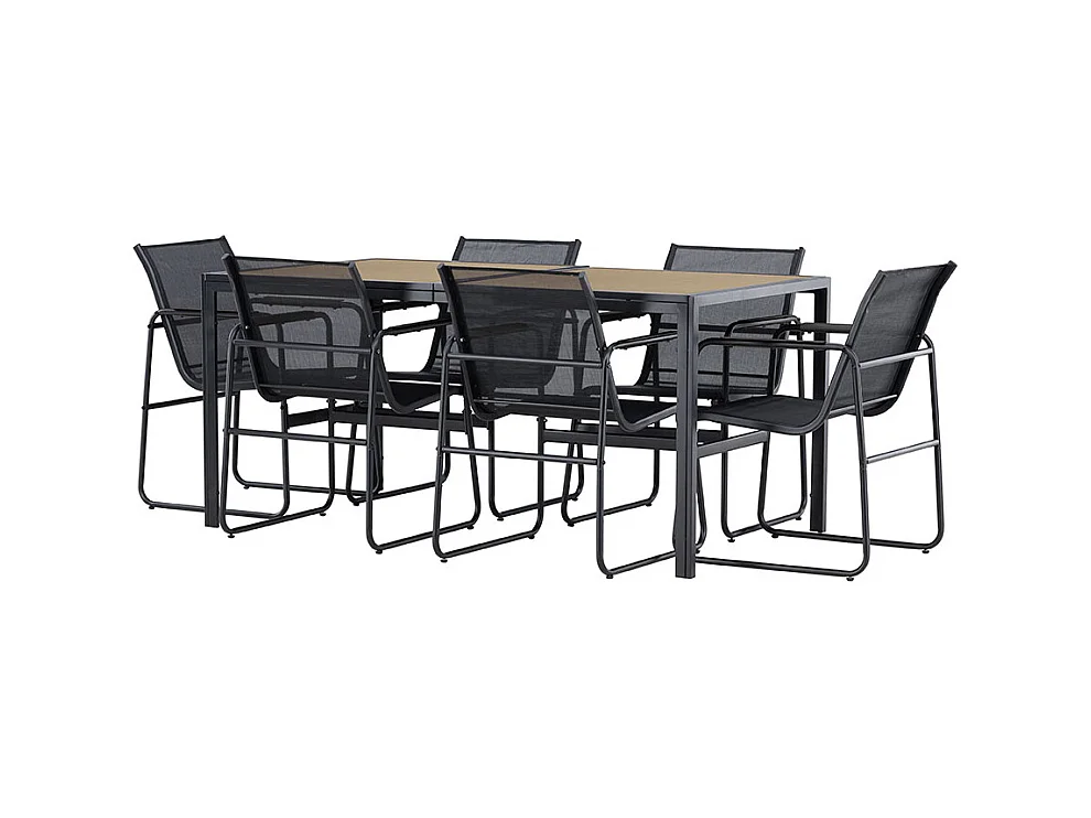 Ensemble table de repas et 6 chaises extérieures Lampedusa