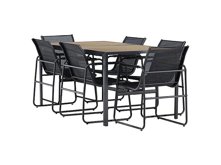 Ensemble table de repas et 6 chaises extérieures Lampedusa