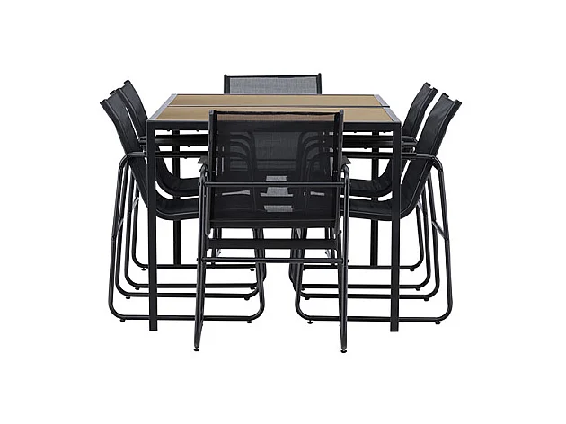 Ensemble table de repas et 6 chaises extérieures Lampedusa