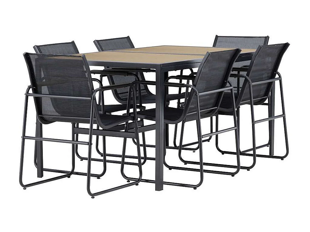 Ensemble table de repas et 6 chaises extérieures Lampedusa