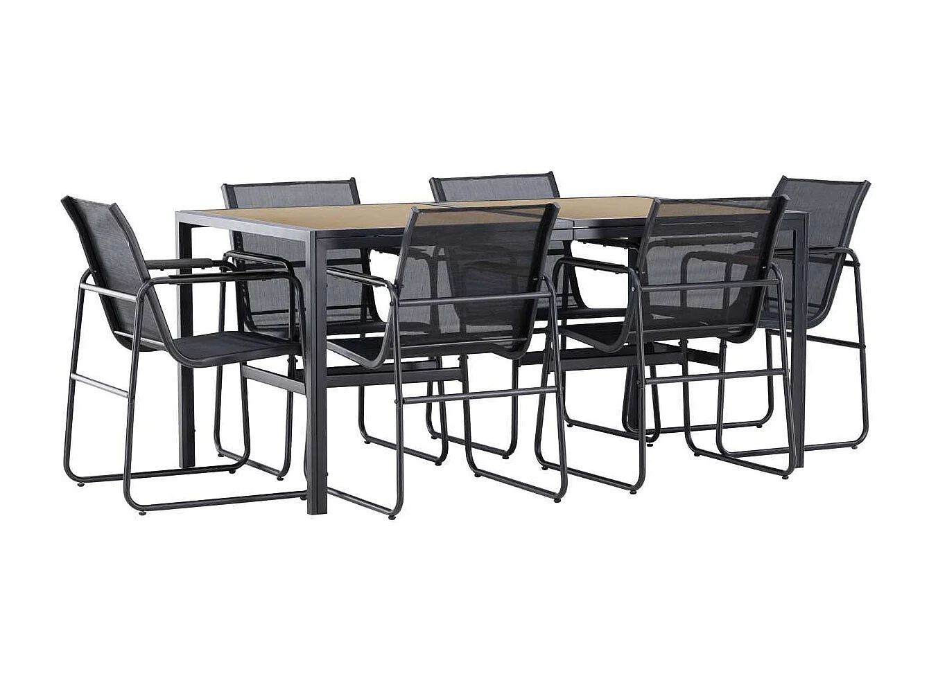 Ensemble table de repas et 6 chaises extérieures Lampedusa