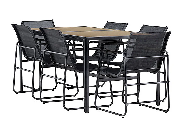 Ensemble table de repas et 6 chaises extérieures Lampedusa