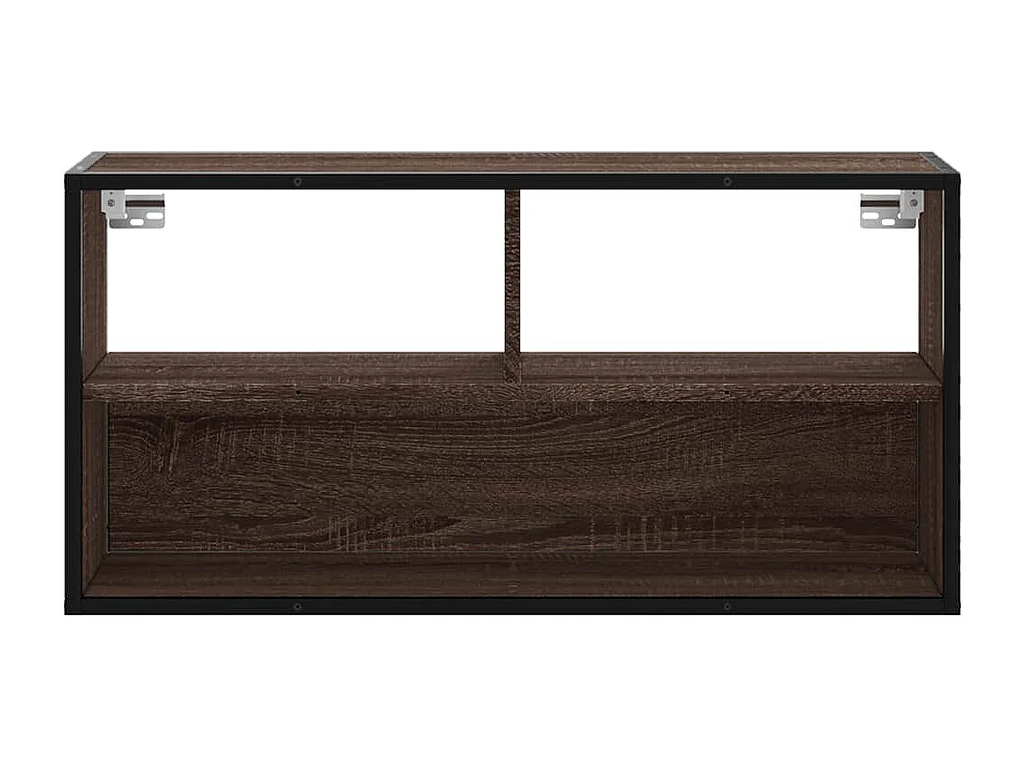 Mueble TV madera ingeniería y metal marrón roble 80x31x39,5 cm