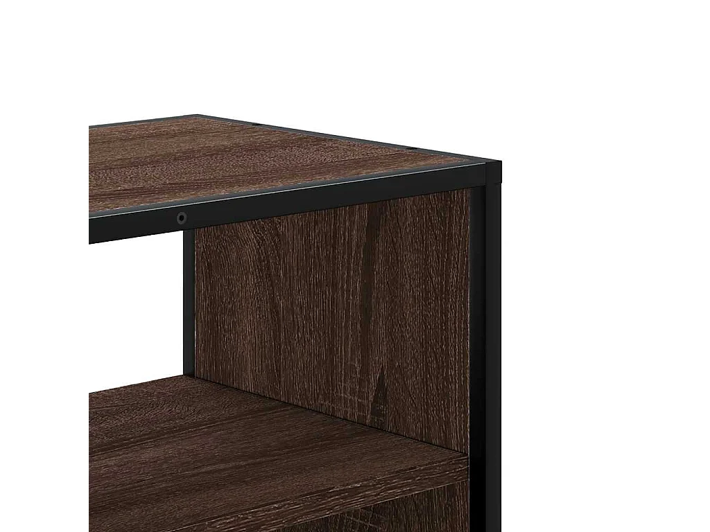 Mueble TV madera ingeniería y metal marrón roble 80x31x39,5 cm