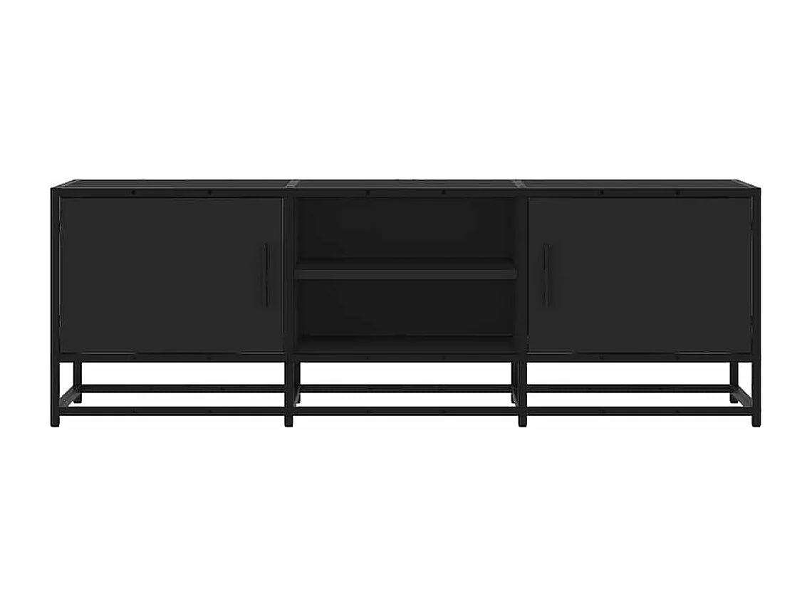 Mobile Porta TV Nero 120x35x41 cm in Truciolato e Metallo