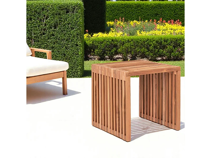 Table d'appoint de jardin en teck ajouré MENDOZA
