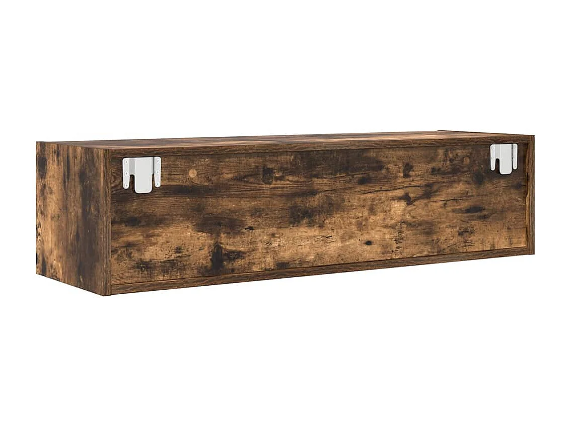 Meuble TV chêne fumé 100x31x25,5 cm bois d'ingénierie