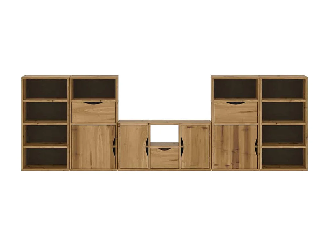 Meubles TV 5 pcs avec rangement ODDA bois de pin massif