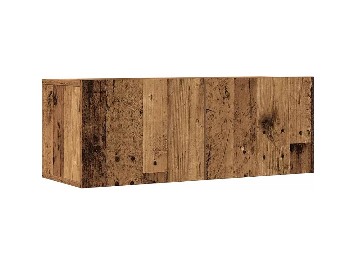 3-tlg. TV-Schrank-Set Wandmontage Altholz-Optik Holzwerkstoff