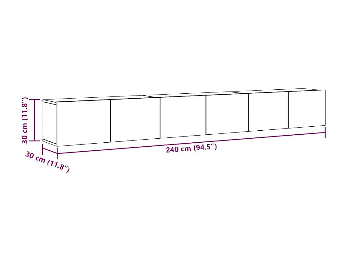 Ensemble de meuble TV mural 3 pcs vieux bois bois d'ingénierie