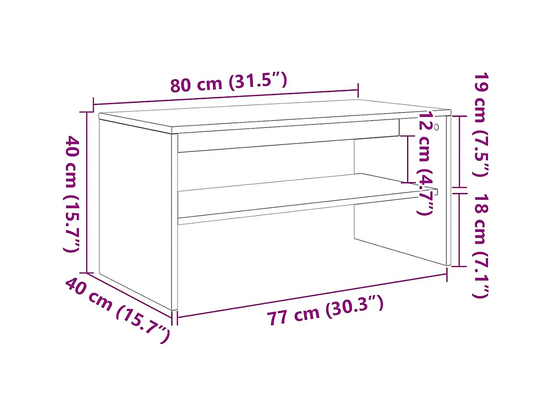 Tv-meubel 80x40x40 cm bewerkt hout gerookt eikenkleurig