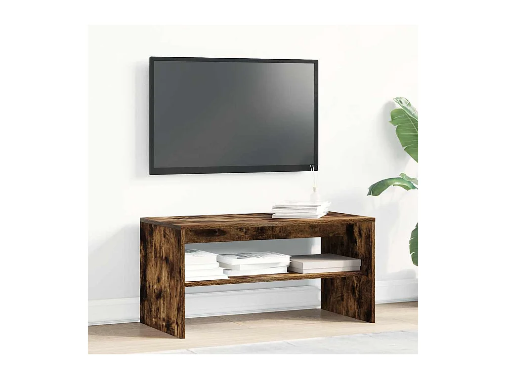 Tv-meubel 80x40x40 cm bewerkt hout gerookt eikenkleurig