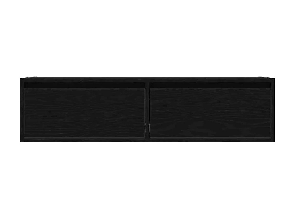 TV-Schrank mit LED-Leuchten Schwarz Eichen-Optik 100x35,5x25 cm