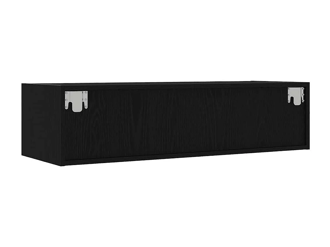 TV-Schrank mit LED-Leuchten Schwarz Eichen-Optik 100x35,5x25 cm