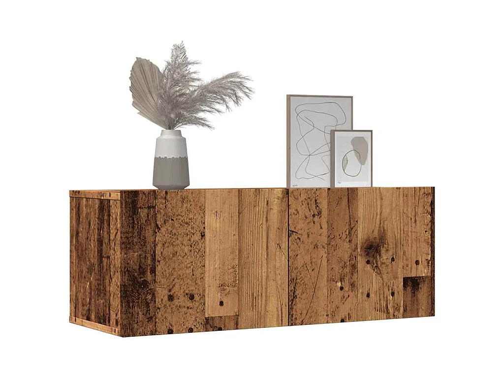 Meubles TV muraux 2 pcs vieux bois 80x30x30 cm