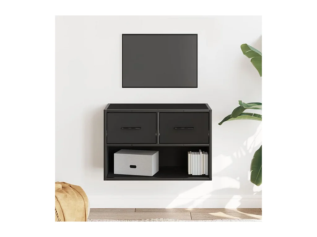 TV-Schrank Schwarz 60x31x39,5 cm Holzwerkstoff und Metall