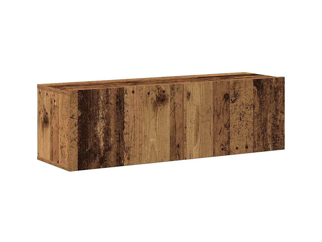 Set Mobile TV 7 pz Montato a Parete Legno Antico in Truciolato