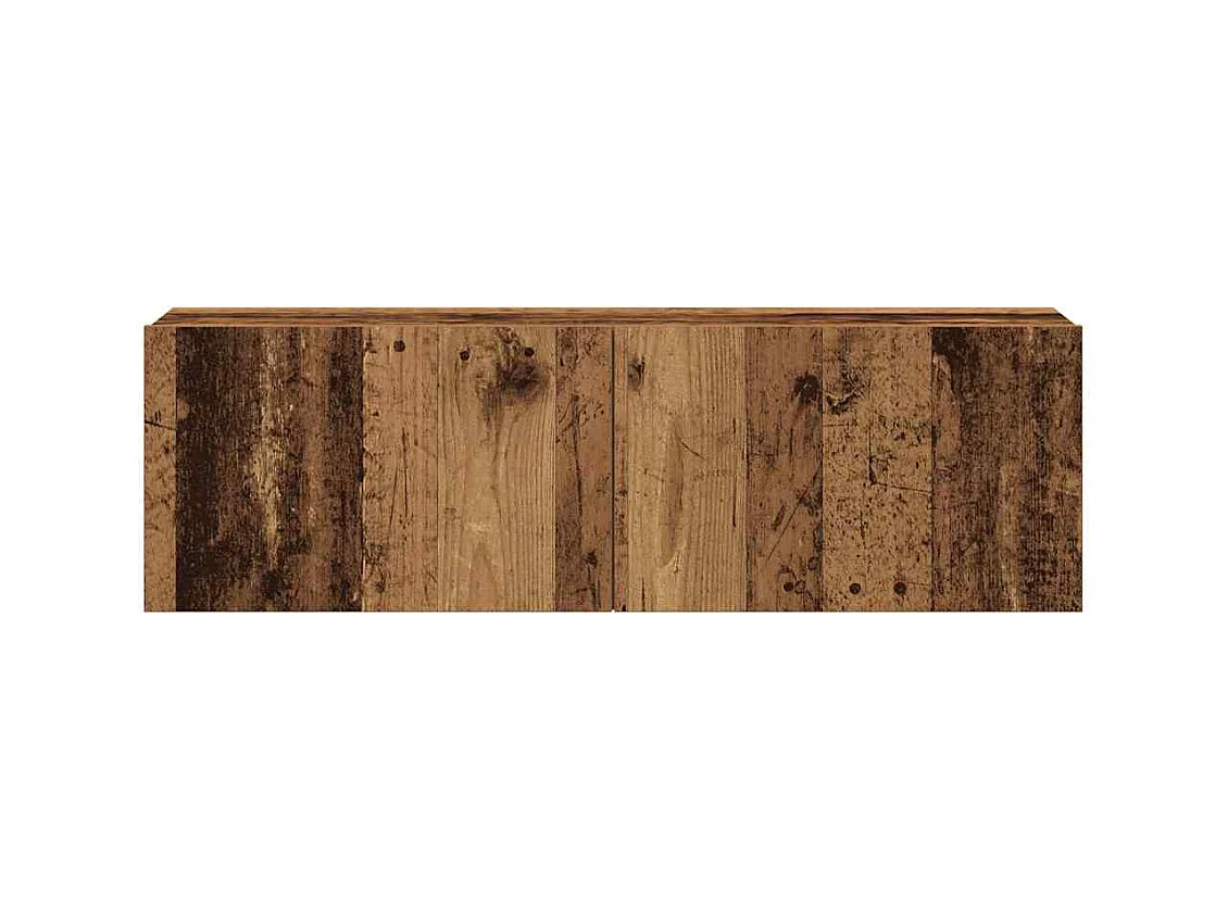 Set Mobile TV 7 pz Montato a Parete Legno Antico in Truciolato