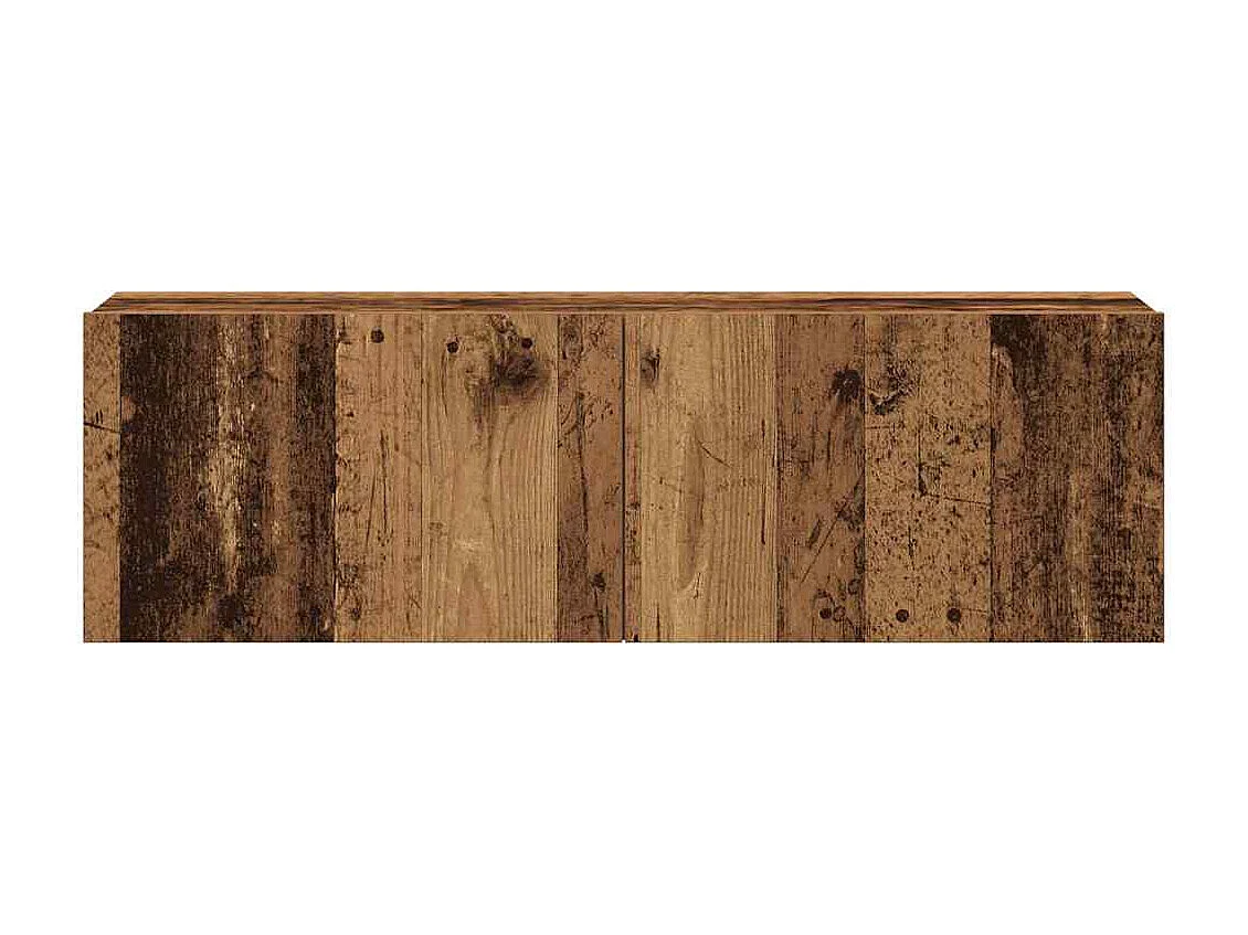 7-tlg. TV-Schrank-Set Wandmontage Altholz-Optik Holzwerkstoff