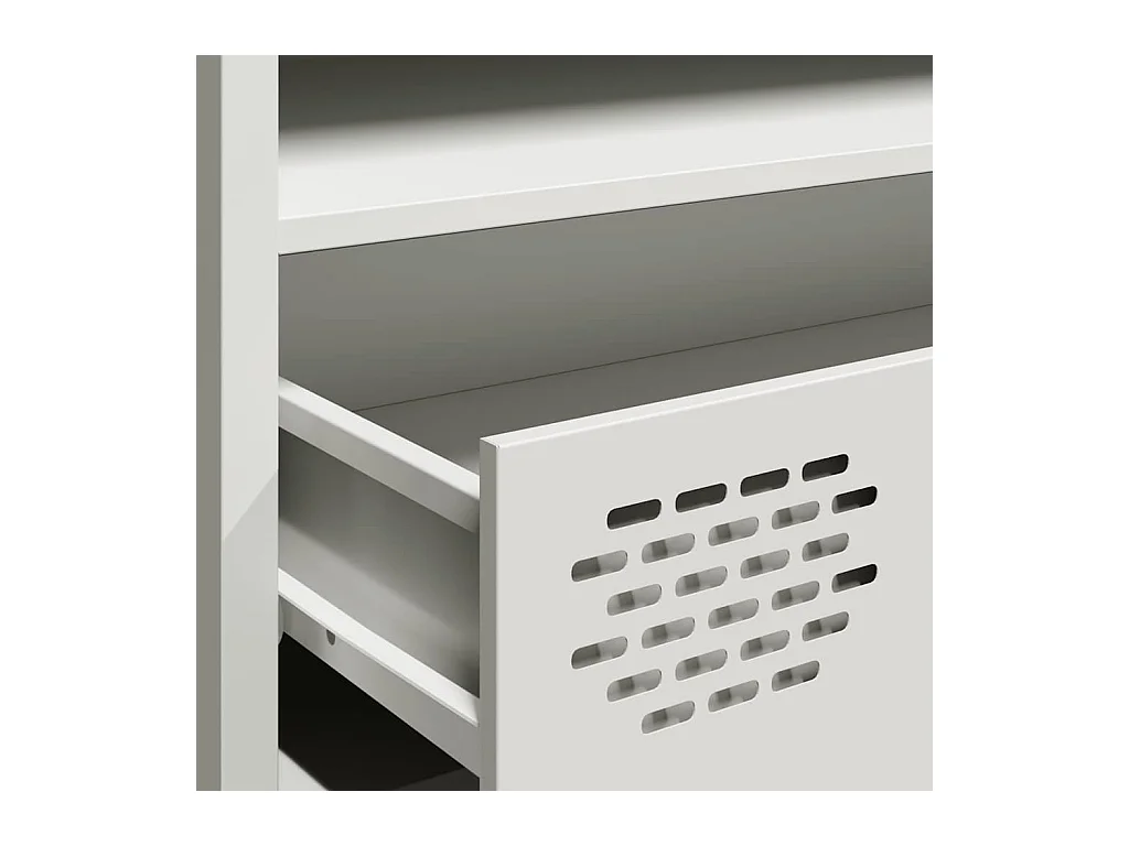 TV-Schrank Weiß 202x39x43,5 cm Kaltgewalzter Stahl