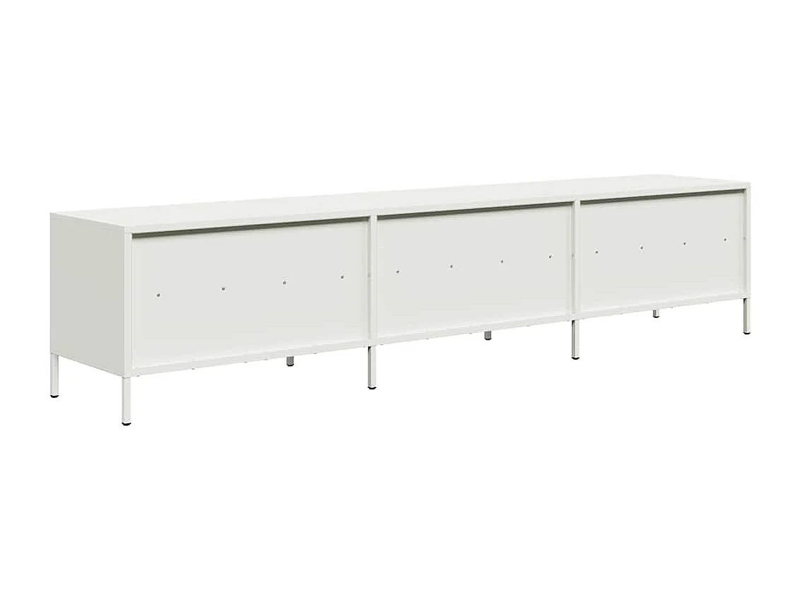 Móvel de TV 202x39x43,5 cm aço laminado a frio branco