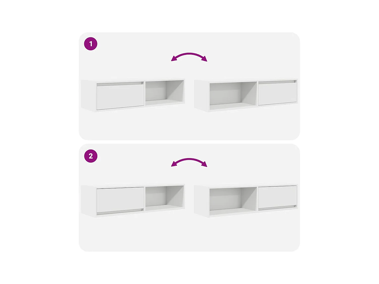 Meuble TV blanc 100x31x25,5 cm bois d'ingénierie