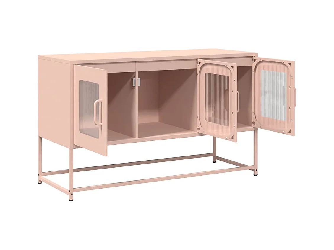 Tv-meubel 100,5x39x60,5 cm koudgewalst staal roze