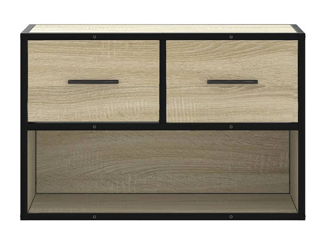 Meuble TV chêne sonoma 60x31x39,5 cm bois d'ingénierie et métal