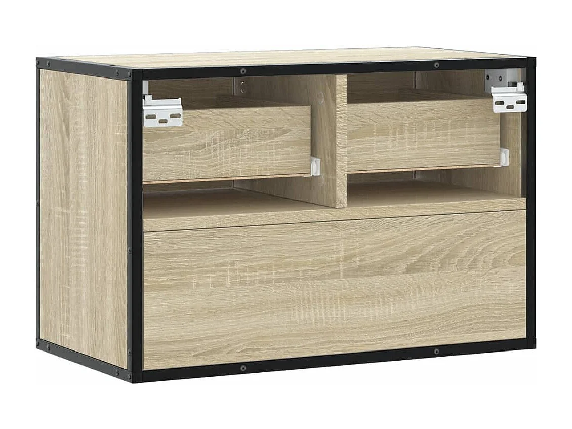 Meuble TV chêne sonoma 60x31x39,5 cm bois d'ingénierie et métal