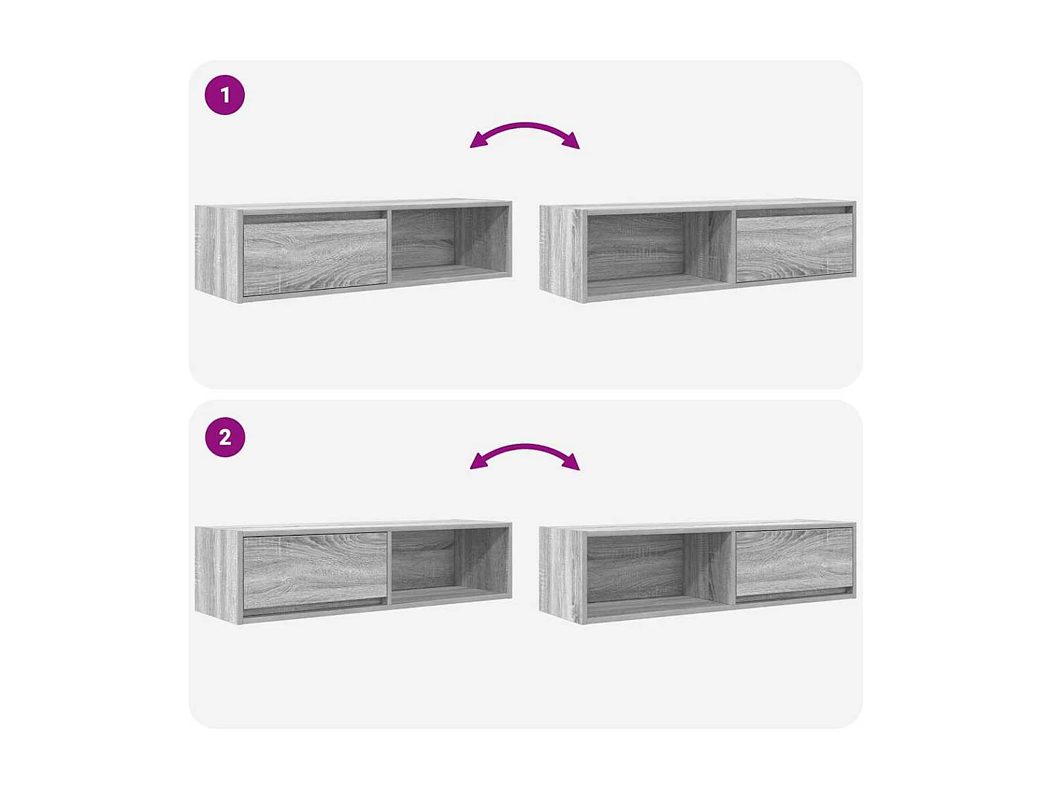 Mueble de TV Sonoma gris 100x31x25,5 cm madera de ingeniería