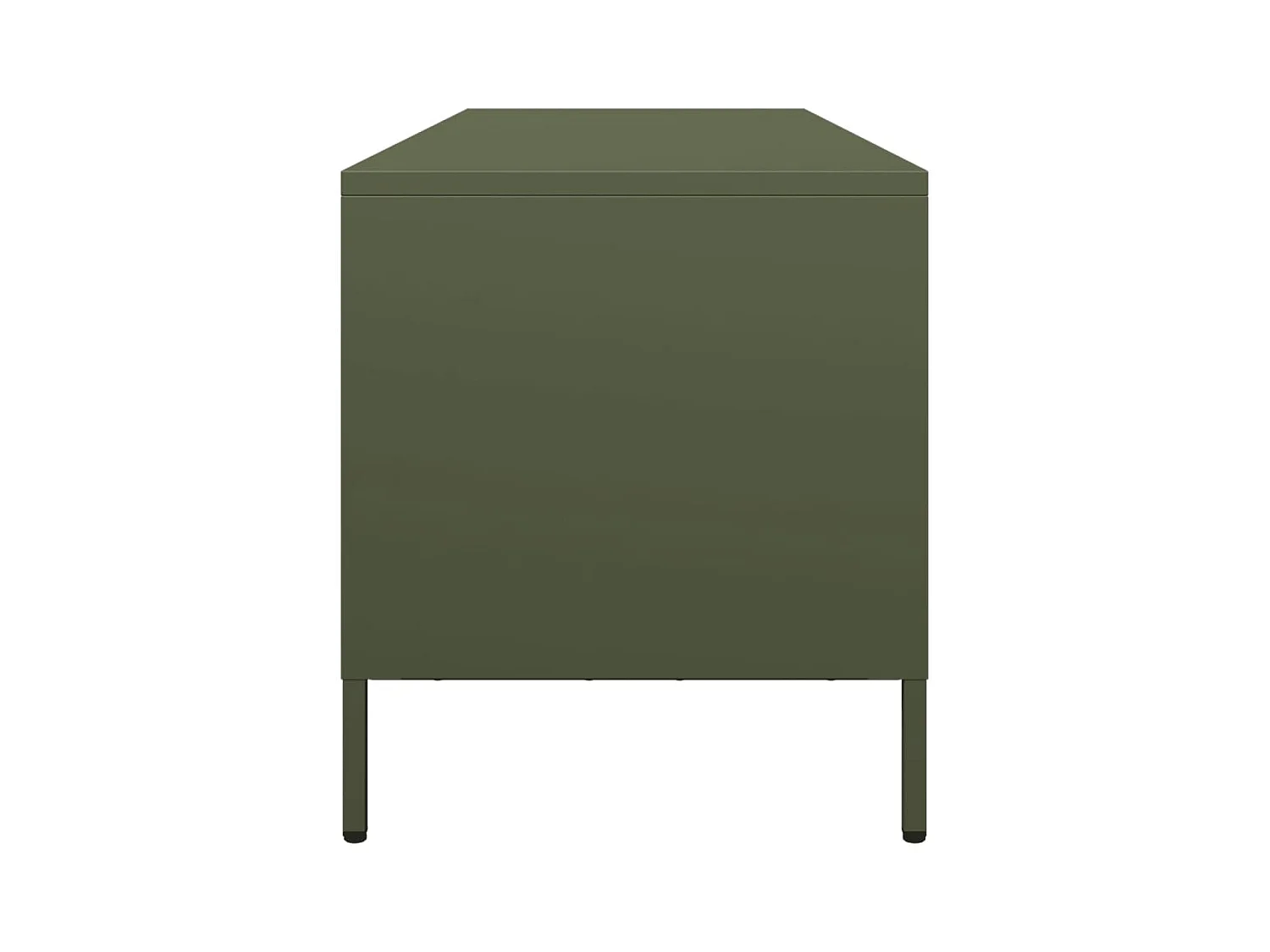 Meuble TV vert olive 135x39x43,5 cm acier laminé à froid