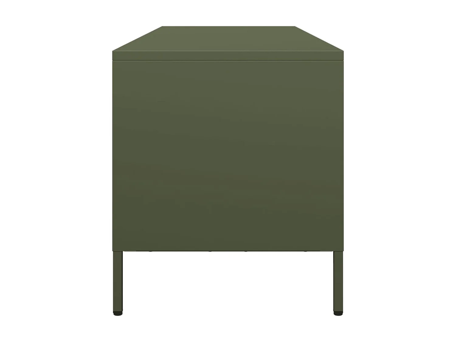 Meuble TV vert olive 135x39x43,5 cm acier laminé à froid