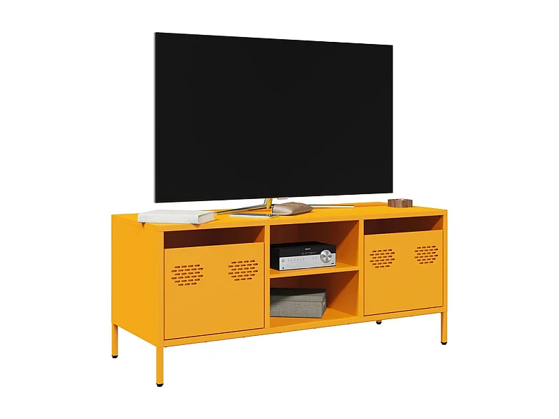 Mueble para TV acero laminado en frío amarillo 101,5x39x43,5 cm