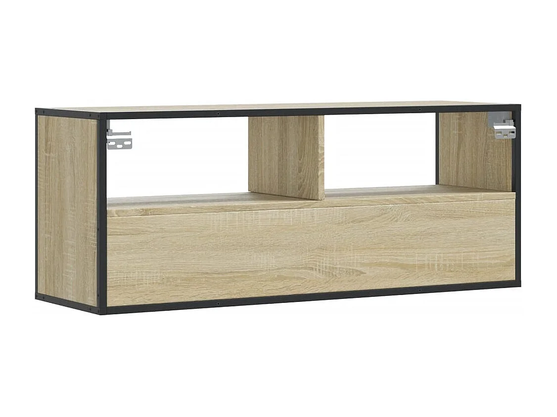 Mueble TV madera ingeniería y metal roble Sonoma 100x31x39,5 cm