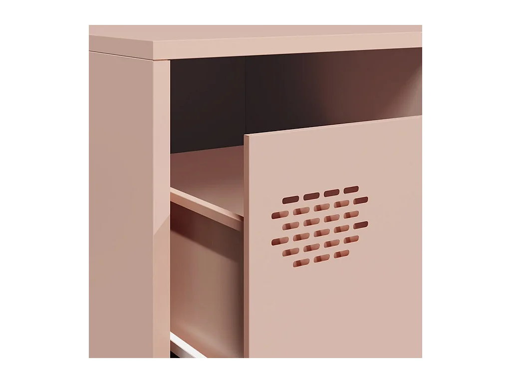 Meuble TV rose 202x39x43,5 cm acier laminé à froid