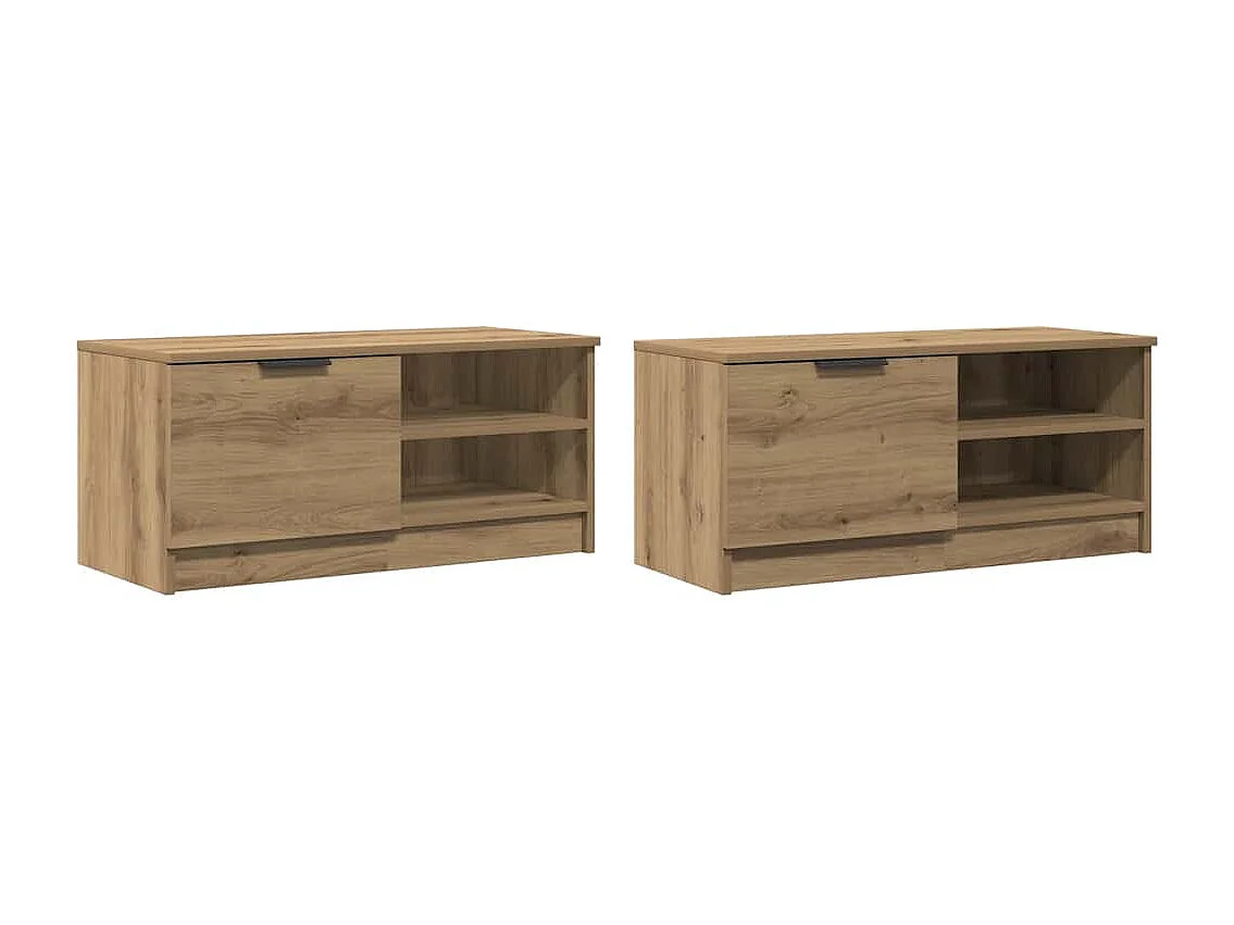 TV-Schränke 2 Stk. Artisan-Eiche 80x35x36,5cm Holzwerkstoff