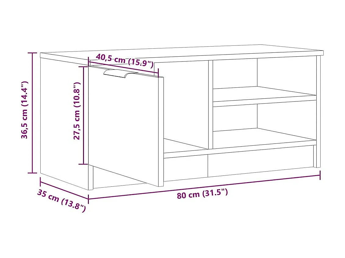 TV-Schränke 2 Stk. Artisan-Eiche 80x35x36,5cm Holzwerkstoff