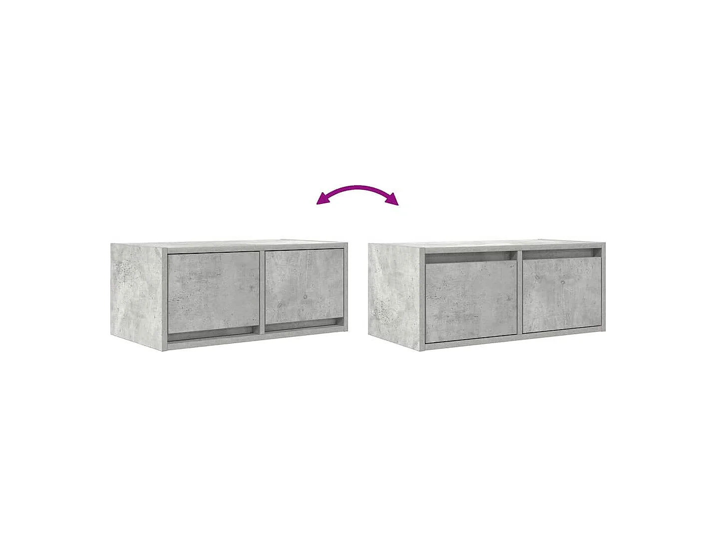 Meubles TV 2 pcs gris béton 60x31x25,5 cm bois d'ingénierie