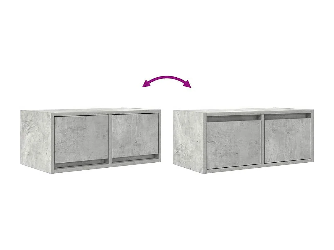 TV-Schränke 2 Stk. Betongrau 60x31x25,5 cm Holzwerkstoff