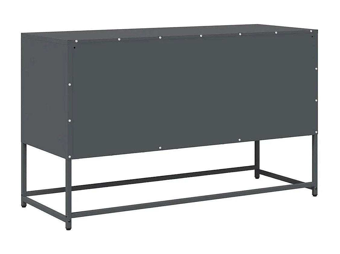 Meuble TV anthracite 100,5x39x60,5 cm acier laminé à froid