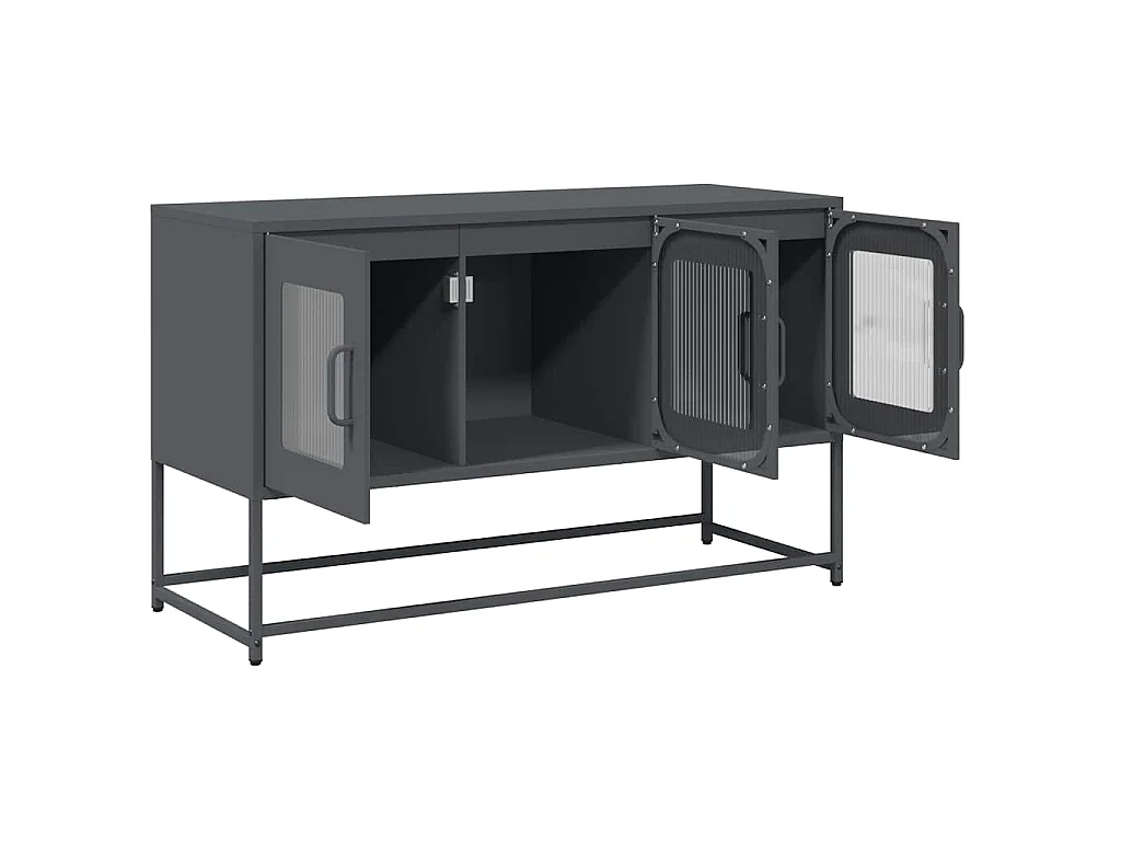 Meuble TV anthracite 100,5x39x60,5 cm acier laminé à froid