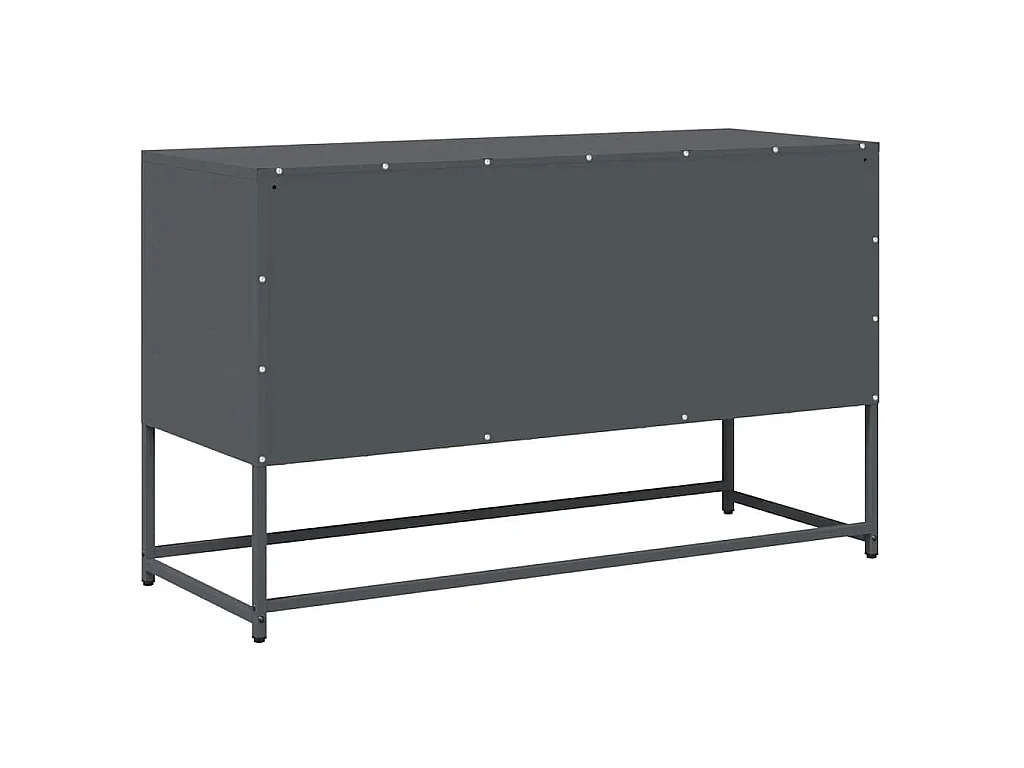Meuble TV anthracite 100,5x39x60,5 cm acier laminé à froid